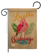 Lovable Flamingo - Impressions Decorative Garden Flag G155060-BO - £15.96 GBP