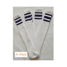  Striped Tube Socks   Baseball Softball Sports White &amp; Navy Blue Unisex - $19.99