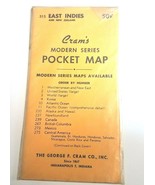 Vintage 1950&#39;s Cram&#39;s Modern Series Pocket Map East Indies New Zealand N... - £11.86 GBP