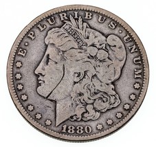 1880-CC Silver Morgan Dollar in About Good Condition, Obv. Scratch - $197.50