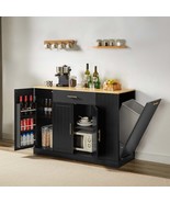 Large Kitchen Island w/ Trash Can &amp; Shelves - $532.43 CAD