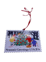 Hallmark Ornament Children Trimming Tree USA Christmas Stamps Collection 1994 - £29.26 GBP