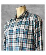 J Crew Mens Large  Midweight Plaid Flannel Shirt Blue Red Yellow Black - €20,37 EUR