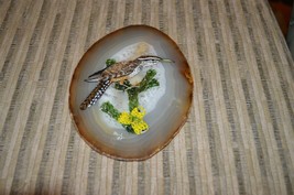 Gorgeous painted &amp; Polished stone, desert scene of Woodpecker by ShirL, ... - £63.21 GBP