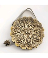 900 Silver Wall Mirror Turkish Wedding Bridal Ornament Round Flower W/ C... - $2,410.06 MXN