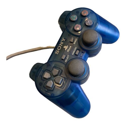 Sony Playstation SCPH 110 Analog Clear Blue Controller PS1 - $28.01