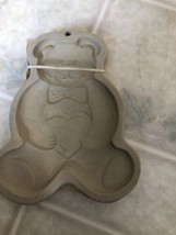 Retired 1991 Pampered Chef Clay Stoneware Teddy Bear Cookie Mold, Recipe... - $29.03