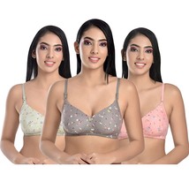 Bra Padded Bra Pack Of 3 Bra Sets Women&#39;s Bra Non Wired Pushup Bras Girl... - £18.66 GBP