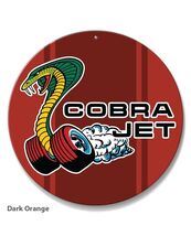 Ford Mustang Cobra Jet Car Vehicle Logo Poster Metal Round Sign 8x8in Vi... - $24.74