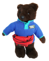 LL BEAN brown standing teddy bear plush with fleece &amp; fanny pack - £31.45 GBP