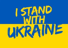 I Stand With Ukraine Sticker Grunge Vinyl Decal Car Truck - $2.99+