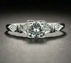 1.10Ct Round Cut Cubic Zirconia 925 Sterling Silver Engagement Vintage Ring - £75.73 GBP