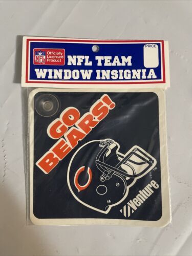 Vtg 1980s Chicago Go Bears 4x4 Window Insignia Helmet Sign NFL. Suction. New! - $7.84