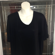 Abound T Shirt Womens XL Black V Neck Short Sleeve Lightweight Stretch - £7.74 GBP