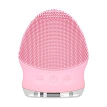 Electric Facial Cleansing Brush Silicone Sonic Vibration Face Scrubber Cleaner - £15.94 GBP