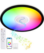 Rgb Led Ceiling Light, With Bluetooth Speaker, 24W 11Inch Smart Music, B... - £30.89 GBP