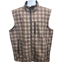Roper Technical Mens 3XL Brown Check Plaid Polyester Softshell Lined Ves... - $35.14