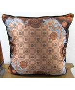 Gianni Versace Designer Brown Tan Medusa 27.5&quot; Square Decorative Pillow  - $609.21 CAD