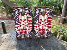Waterproof Cornhole WRAPS / 2nd Amendment USA Flag / Skull / Laminated  - $85.00