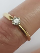 Estate 14k Yellow  Gold Engagement .25ct  Diamond  Ring,1950&#39;s - £537.97 GBP