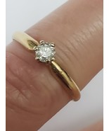Estate 14k Yellow  Gold Engagement .25ct  Diamond  Ring,1950&#39;s - £540.87 GBP