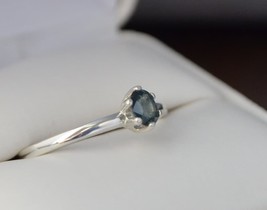 Montana Sapphire Solitaire 0.39ct. Blended Blue Greens set in Sterling Silver - £131.50 GBP