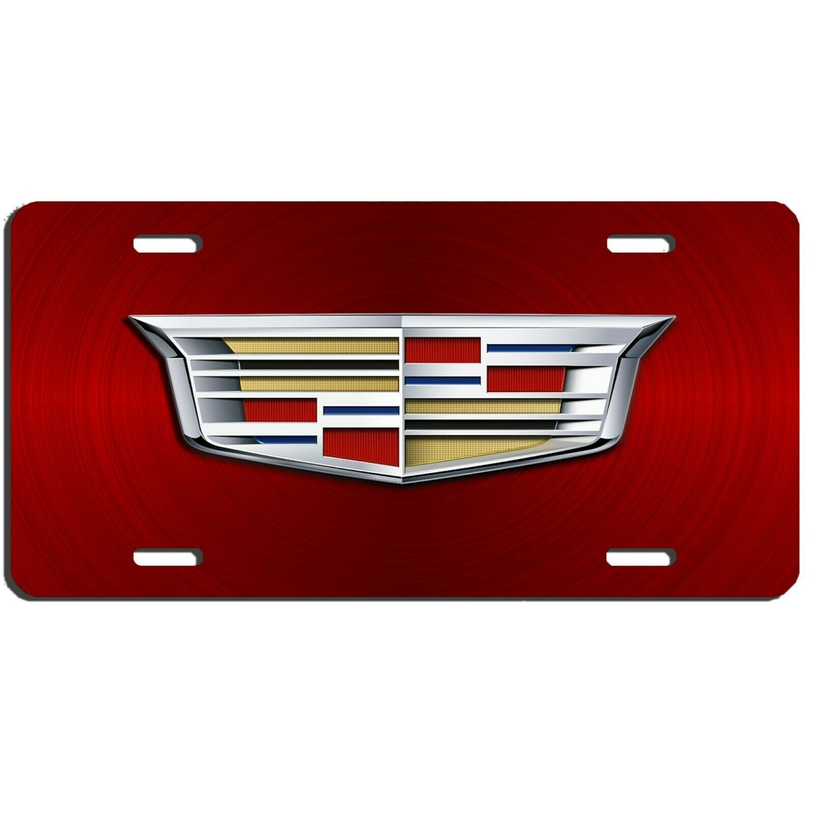 Cadillac auto vehicle art aluminum license plate, red swirl car truck SUV ,tag  - $16.58