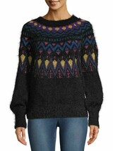 Time and Tru ~ Women&#39;s Size Small ~ Fair Isle Pullover Sweater ~ Black S... - $30.00
