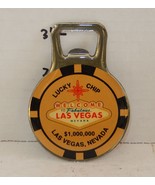 Vintage Lucky Chip Las Vegas Souvenir Magnet Bottle opener - $35.84 CAD