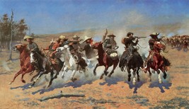 A Dash for the Timber by Frederic Remington Western Cowboys and Indians 11x19 - £31.64 GBP
