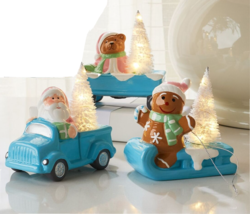 S/3 Illuminated Holiday Characters with Gift Bags by Valerie - £155.03 GBP