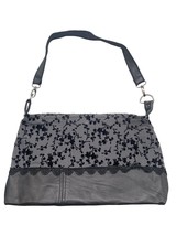 Custom Handmade Vintage Purse Fashion Shoulder Bag GREY BLACK Floral - $29.69