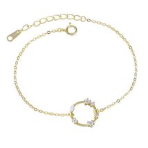 925 Sterling Silver Karma Circle Bracelet with White Zircons - Elegant a... - £22.75 GBP