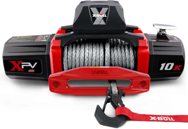 12V Synthetic Rope Winch,Waterproof IP67 Electric Winch with Hawse Fairl... - $475.41