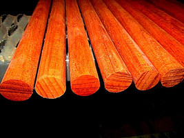 Twelve (12) Round Dowel Kiln Dried Exotic Padauk Wood 12&quot; Long 15/16&quot; Lumber - £26.86 GBP