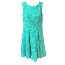 Studio One Dress Teal Sleeveless Textured Stretch Lined Women Size 4 - $13.05