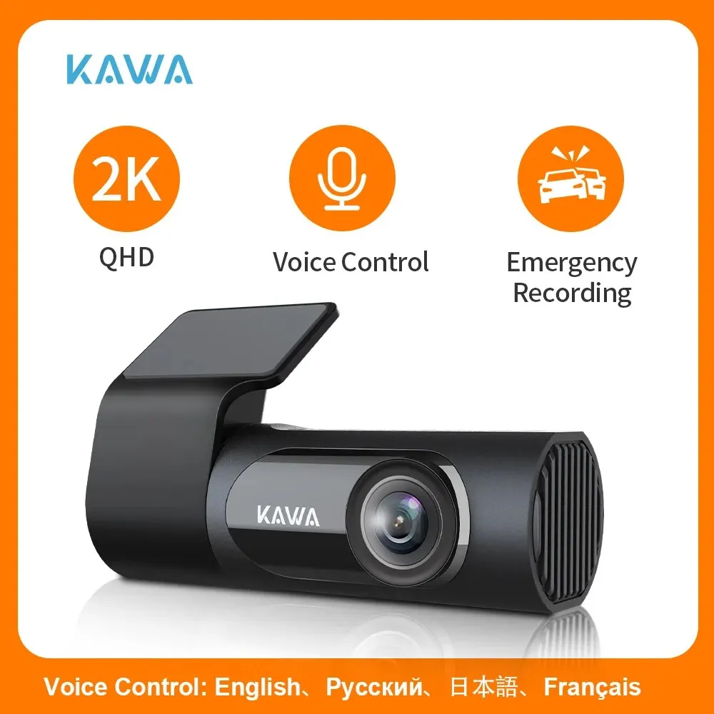 Kawa Car Dvr D6 Dash Camera For Car 1440P Video Recorder En Ru Fr Jp Voice - £45.27 GBP+