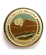 Oro Valley Arizona Pin Bighorn Sheep Desert Mountain Scene Founded 1974 ... - $17.64 CAD