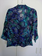 Ruby Rd Favorites Ladies 3/4-SLEEVE TOP-6-ZIP Front W/TIE-RAYON/NYLON-NWOT-NICE - £7.46 GBP