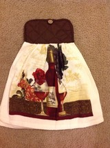 Wine Bottle vine Towel with pot holder top for hanging Hand assemble. Fall Color - £4.02 GBP