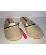 Women&#39;s Slippers House Catherine Malandrino Size7-8 Medium Beige W Gold ... - $19.68