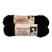 Lot of  2 - Vtg Pioneer Yarn 100% Acrylic Color 420 Black - $7.84