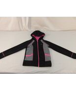 CHILDREN YOUTH GIRL&#39;S AVIA BLACK PINK SILVER FULL ZIPPER HOODED JACKET 533 - $11.97