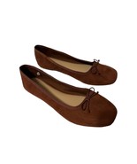 A New Day Women Flat Shoes Brown Size 8.5 Faux Suede Round Toe Slip On W... - £10.05 GBP