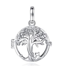 18MM Volcanic Lava Stone Necklace Tree of Life Cage Cat Locket Pendant Perfume A - £17.81 GBP