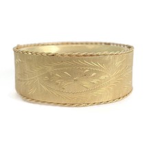 Vintage 1950&#39;s Wide Etched Rope Edge Bangle Bracelet 14K Yellow Gold, 34... - £2,919.64 GBP