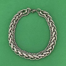 Titanium Steel Layered Link Chain Bracelet for Men Women,Punk Hip Hop Bracelet - £9.58 GBP
