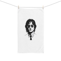 Custom Hand Towel: John Lennon Portrait, Black and White, Absorbent, Soft, and C - £14.82 GBP