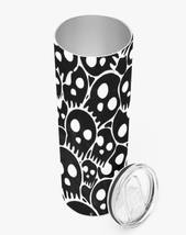 Black &amp; White Skully | 20oz/30oz Straight Skinny Tumbler | Free Ship! - $49.21 CAD+