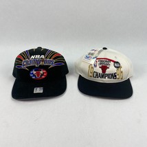 Chicago Bulls NBA Championship Snapback Hat Lot Vintage 90&#39;s NEW with Tags - £119.58 GBP